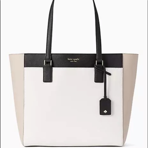 kate spade Handbags - Kate spade LARGE Cameron laptop tote black beige